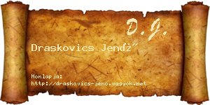 Draskovics Jenő névjegykártya