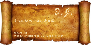 Draskovics Jenő névjegykártya